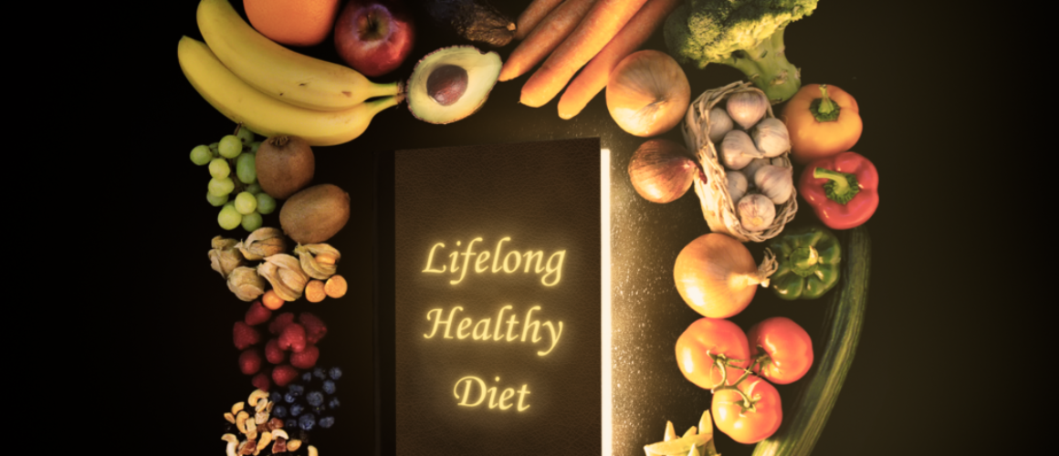 Healthy foods and book